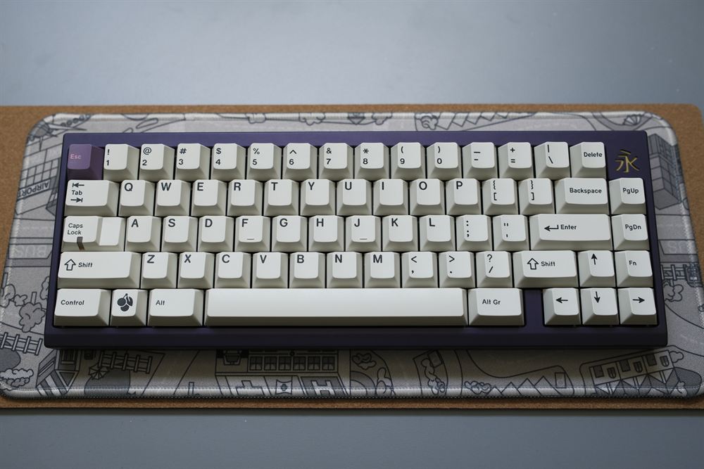 Top-down plan view of the Forever 65 with GMK Black Snail