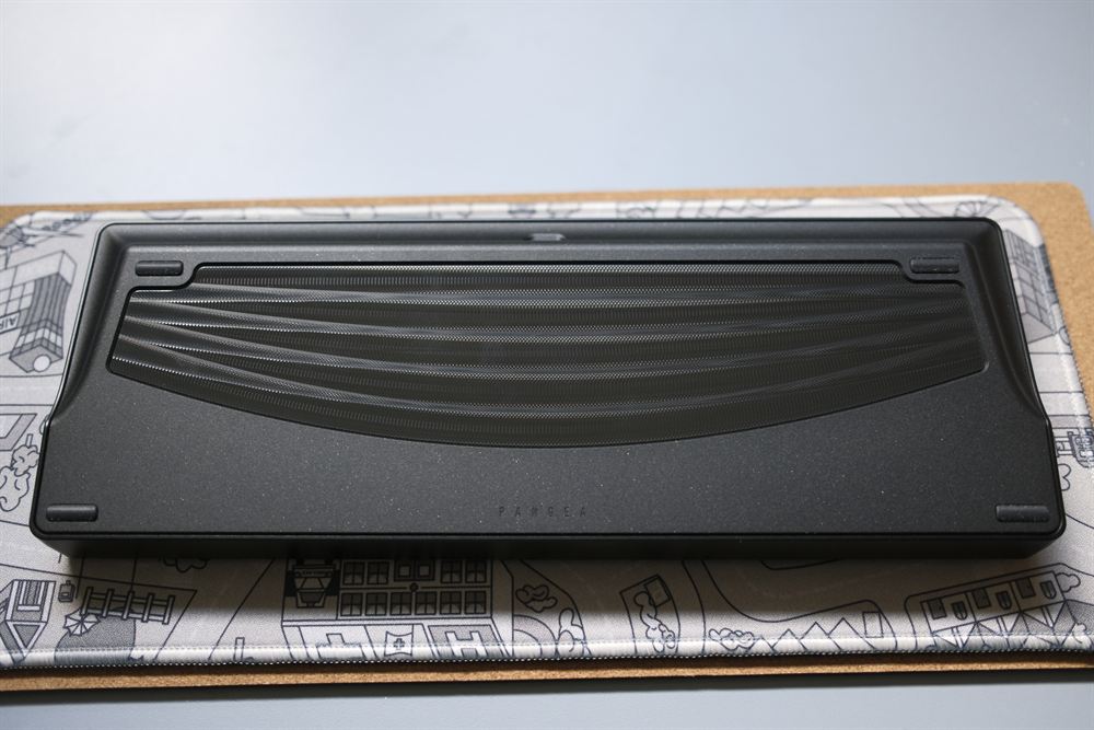 Underside showing the machined wave-pattern weight and PANGEA engraving